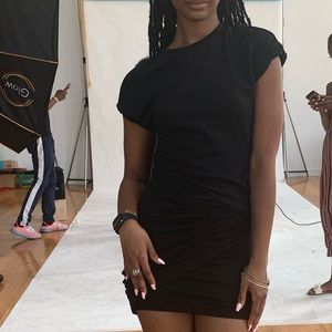 Black Ruched All Saints mini dress